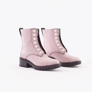 3.1 Phillip Lim Pink Pearl Zip Combat Hayett Boot, Size 39, Perfect Barbie Boots